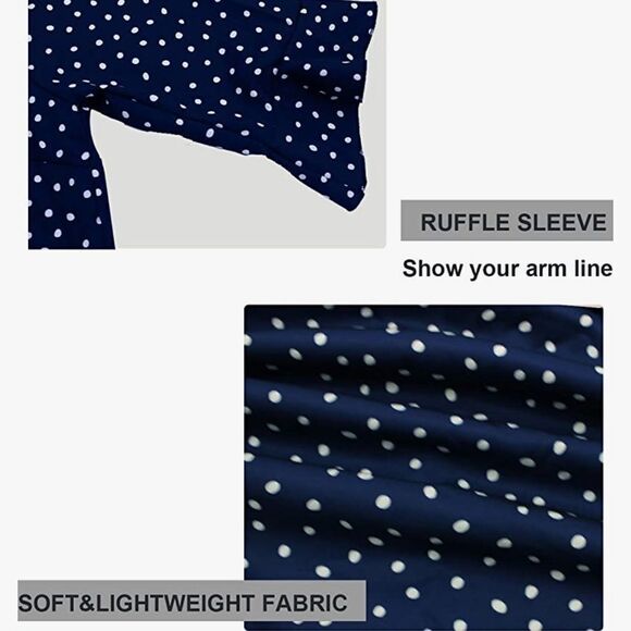 ⭐️NWT CHERFLY Women's Summer Swing Casual Short Ruffle Flowy Dress⭐️ - Picture 4 of 14